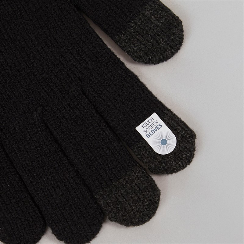 Ben Sherman Mens Touchscreen Knitted Gloves Black