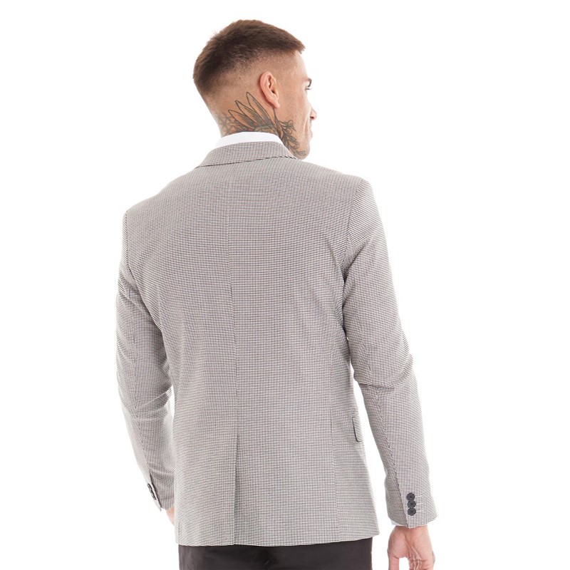 Ben Sherman Mens Micro Check Blazer Beige