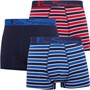 Ben Sherman Mens Kingston Three Pack Trunks Navy/Red/Blue Stripe