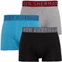 Ben Sherman Mens Ryan Three Pack Trunks Grey Marl/Black/Blue