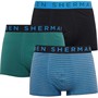 Ben Sherman Mens Diego Three Pack Trunks Black/Blue Print/Green
