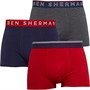 Ben Sherman Mens Philip Three Pack Trunks Navy/Red/Charcoal