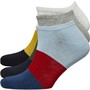 Ben Sherman Mens Elwood Three Pack Trainer Liner Socks Navy/Blue/Red/Green/Yellow/Grey Marl