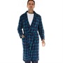 Ben Sherman Mens Milo Fleece Robe Lyons Blue/Houndstooth Check
