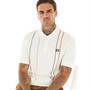 Ben Sherman Mens Verticle Stripe Polo Snow White