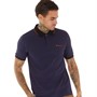 Ben Sherman Mens Colour Block Ribbed Polo Marine