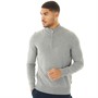 Ben Sherman Mens 1/4 Zip Funnel Neck Jumper Grey Marl