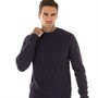 Ben Sherman Mens Cable Crew Neck Jumper Dark Navy