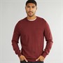 Ben Sherman Mens Crew Neck Stitch Jumper Wine