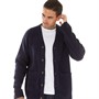 Ben Sherman Mens Boiled Wool Cardigan Dark Navy