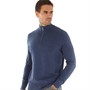 Ben Sherman Mens 1/4 Zip Funnel Neck Jumper Denim
