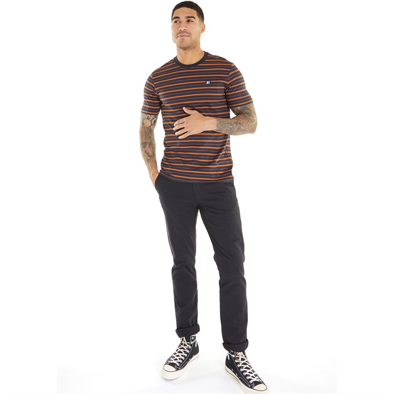 Ben Sherman Mens Striped T-Shirt Midnight
