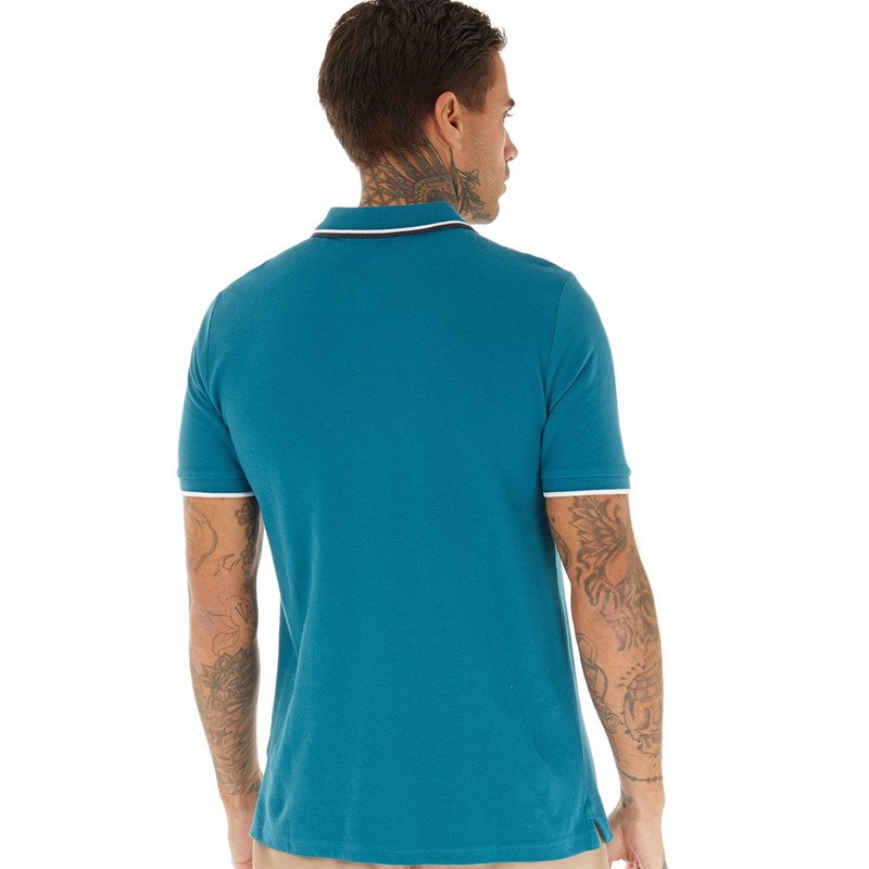 Ben Sherman Mens Twin Pipped Polo Dark Teal