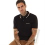 Ben Sherman Mens Twin Pipped Polo Black