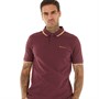 Ben Sherman Mens Twin Pipped Polo Aubergine