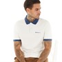 Ben Sherman Mens Colour Block Ribbed Polo Snow White