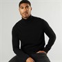 Ben Sherman Mens Cotton Roll Neck Jumper Black