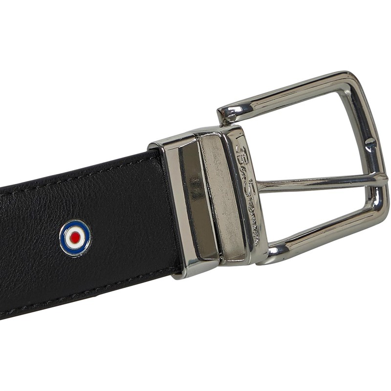 Ben Sherman Mens Brendon Croc Reversible Belt Black/Black