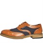 Ben Sherman Mens Terrence Oxford Brogue Shoes Caramel Tan/Navy