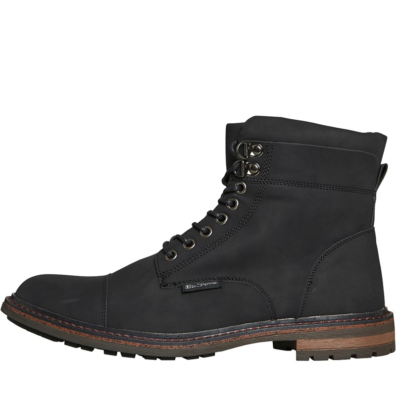 Buy Ben Sherman Mens Bonneville Toe Cap Boots Black