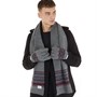 Ben Sherman Mens Fairisle Scarf Grey/Red/Multi