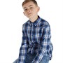 Ben Sherman Boys Casual Check Shirt Bright Cobalt
