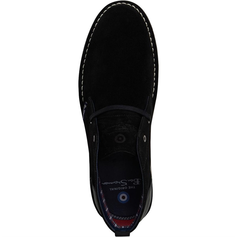 Ben Sherman Mens Townshend Chukka Boots Black Suede/Black Leather
