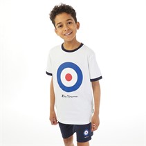 Ben Sherman Boys Target Ringer T-Shirt And Shorts Set Bright White