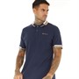 Ben Sherman Mens Collar Interest Polo Dark Navy