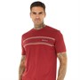 Ben Sherman Mens Chest Stripe Logo T-Shirt Red