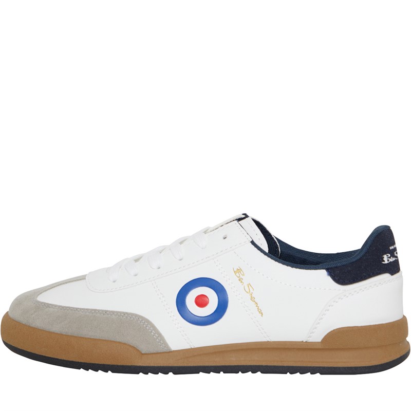 Buy Ben Sherman Mens Sokka Target Design Trainers White Navy Red