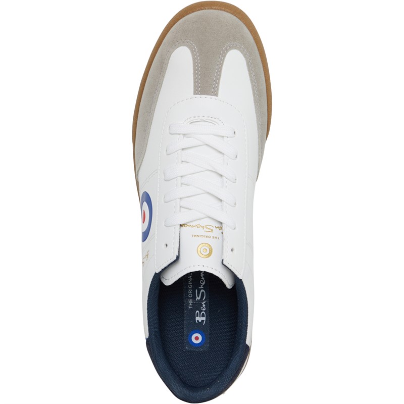 Ben Sherman Mens Sokka Target Design Trainers White/Navy/Red