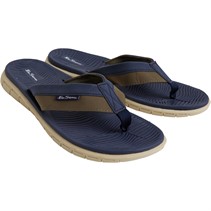 Ben Sherman Mens Surfside Flip Flops Navy/Khaki