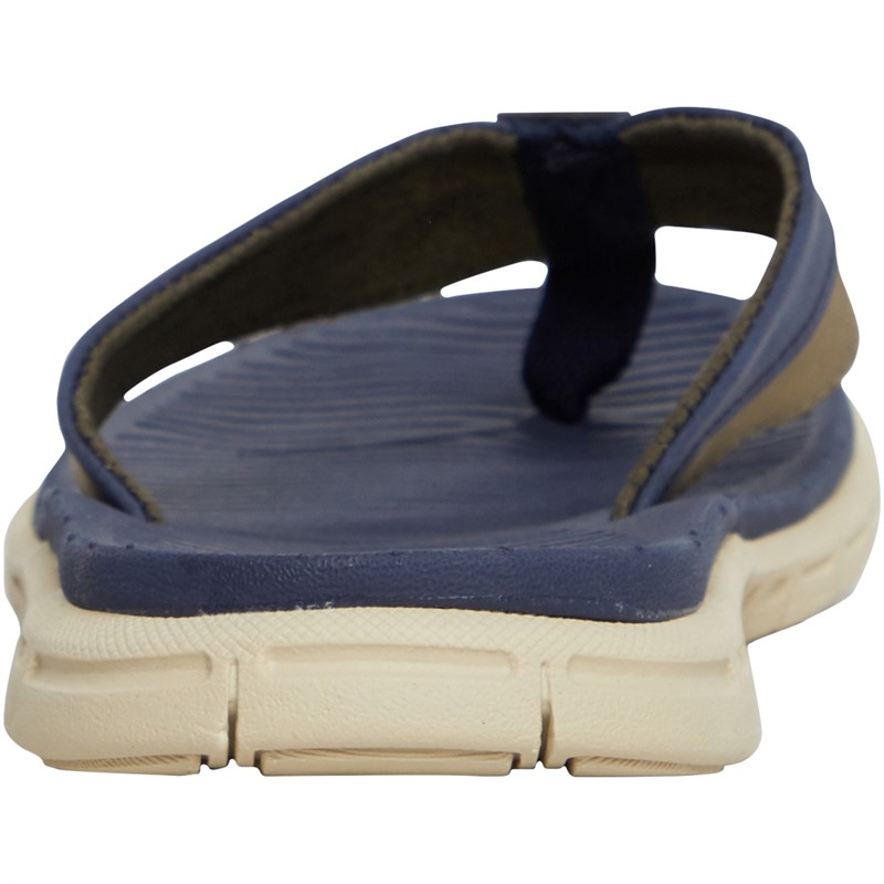 Ben Sherman Mens Surfside Flip Flops Navy/Khaki