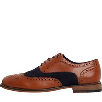 Ben Sherman Mens Dekka Brogue Shoes Tan/Navy