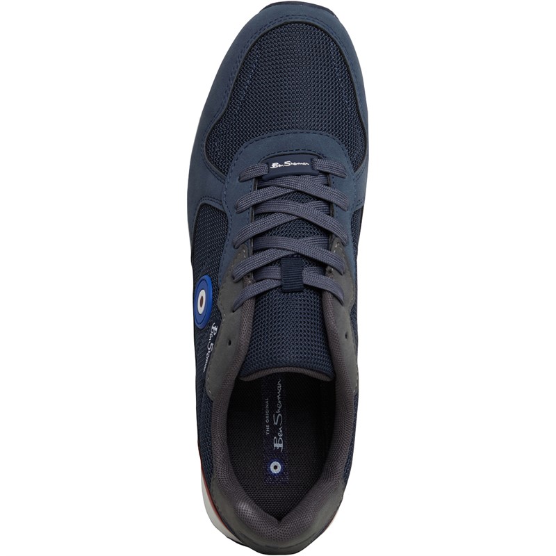 Ben Sherman Mens Cruise Trainers Navy/Charcoal Grey/Red