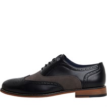 Ben Sherman Mens Dekka Brogue Shoes Black/Grey