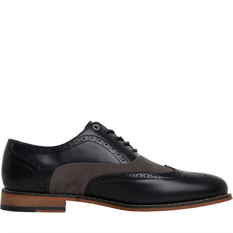 Ben Sherman Mens Dekka Brogue Shoes Black/Grey