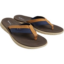 Ben Sherman Mens Surfside Flip Flops Navy/Tan