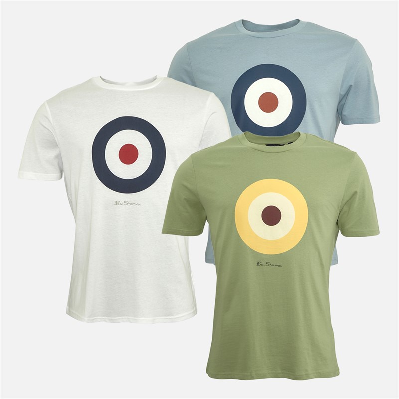 Ben Sherman Herren Chest Target T-Shirts Mehrfarbig