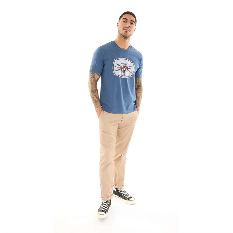 Ben Sherman Mens Broadcasting Power T-Shirt Blue Denim