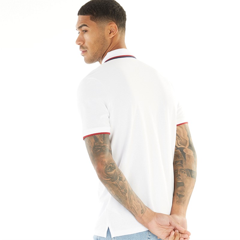 Ben Sherman Mens Twin Tipped Polo White