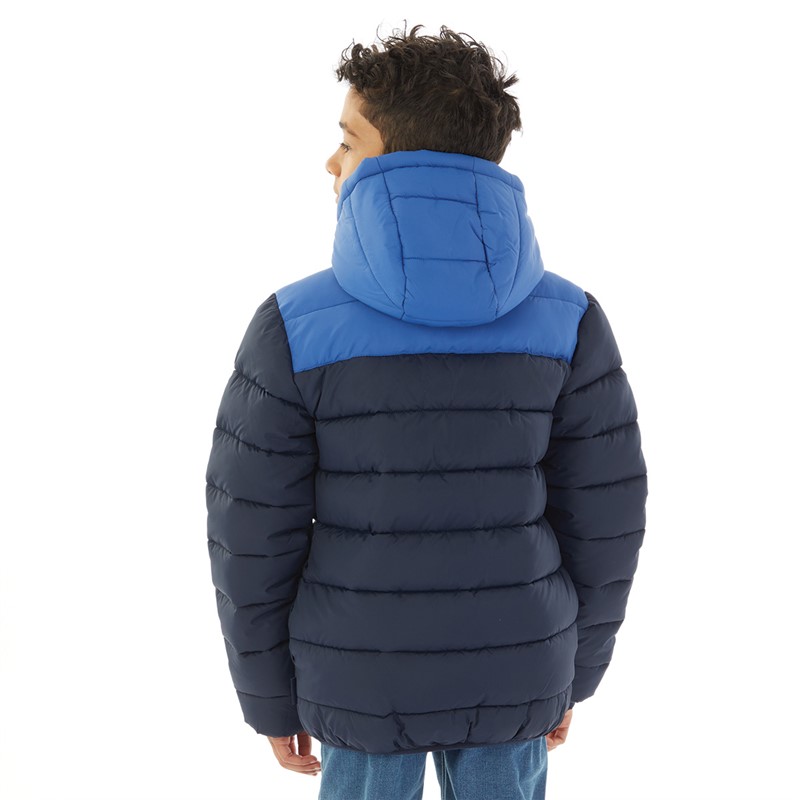 Ben Sherman Boys Colour Block Puffer Coat Deja Vu Blue