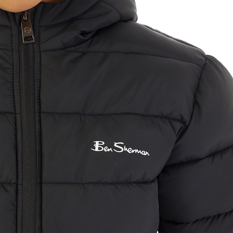 Ben Sherman Boys Classic Puffer Coat Black