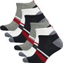 Ben Sherman Mens Jet Pilot Six Pack Trainer Socks Navy/White/Grey/Navy/White/Grey