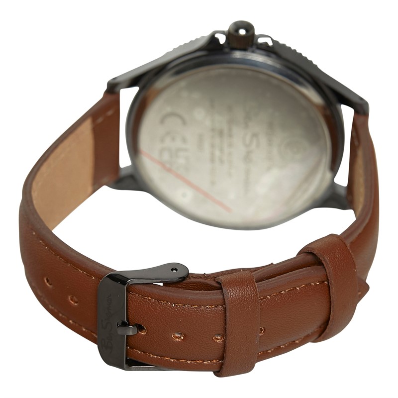 Ben Sherman Mens Strap Watch With Black Dial Brown