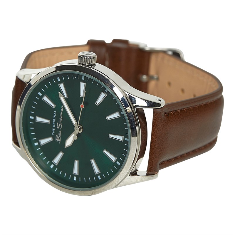 Ben Sherman Mens Strap Watch With Green Dial Brown