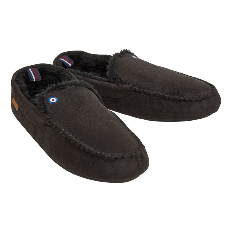 Ben Sherman Mens Falstaff Moccasin Slippers Black