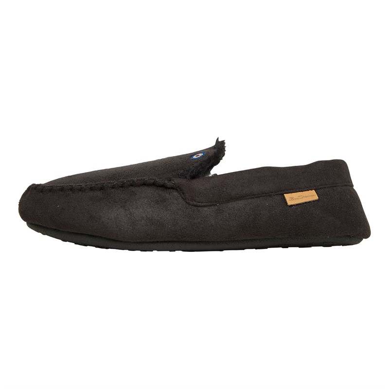 Ben Sherman Mens Falstaff Moccasin Slippers Black