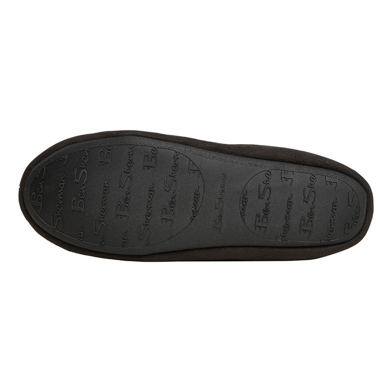 Ben Sherman Mens Falstaff Moccasin Slippers Black